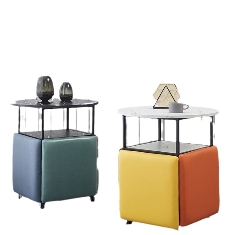 소형 원형 접이식 야외 테이블 카페 발코니 캠핑 플라스틱 테라스 디자인 원형테이블 사각의자세트 A