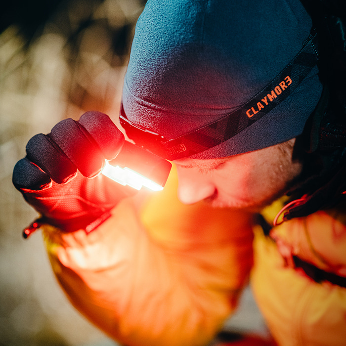크레모아 캠핑 헤드랜턴 헤디플러스 2구 디퓨즈드레드 낚시용 등산 백패킹 충전식 LED