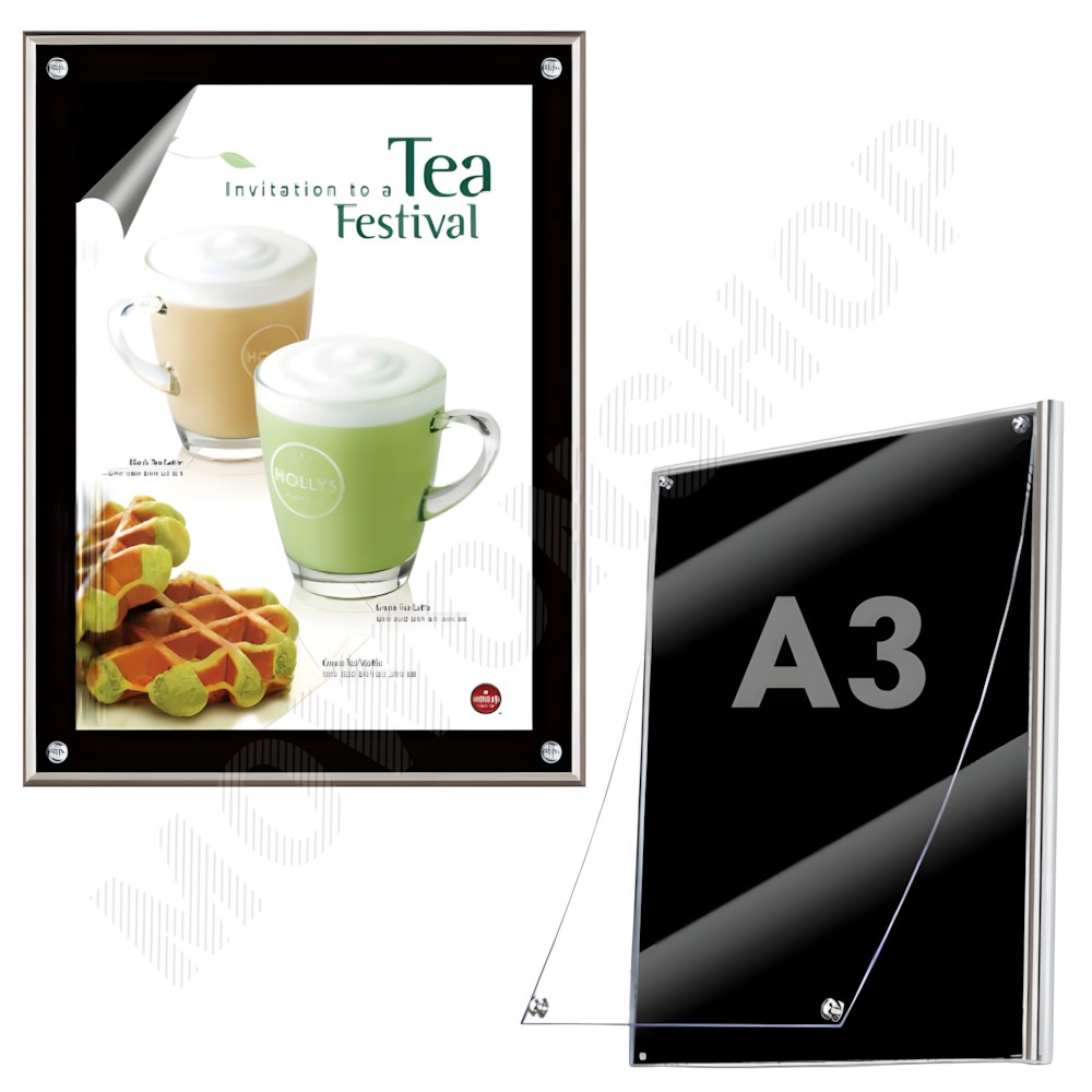 고급 아크릴 알루미늄 액자 가벼운 개폐형 프레임 a3사이즈액자