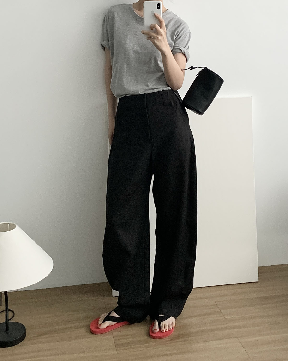 [S당일] 아웃핏 슈가 팬츠 프리미엄 린넨100 와이드슬랙스 (블랙) - 상세 이미지 5