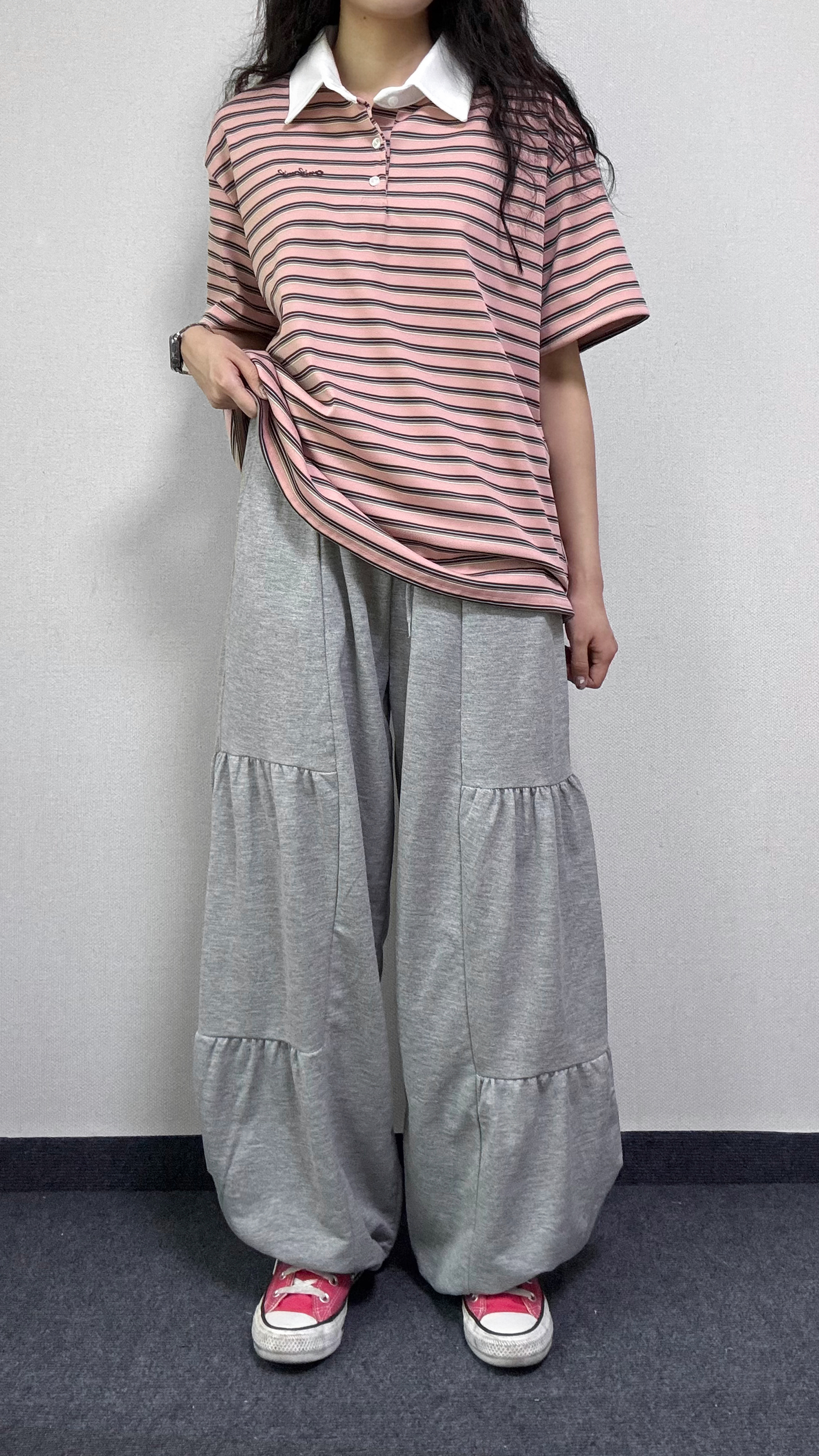 카르 셔링 밴딩 와이드 팬츠 [2Color] - 상세 이미지 2