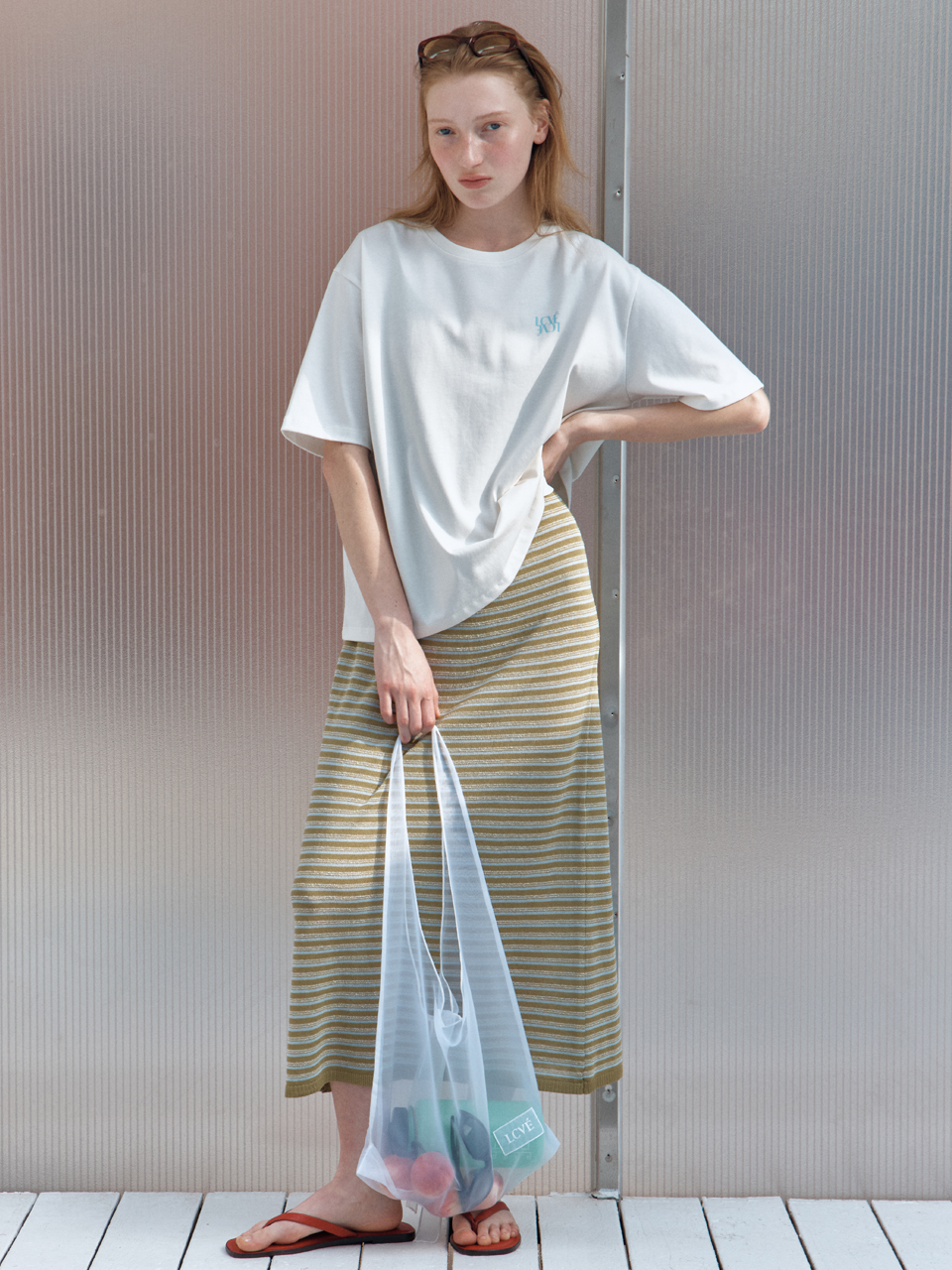 [엘씨브이] GLEAM PRINTING PIGMENT T-SHIRTS_IVORY - 상품 이미지