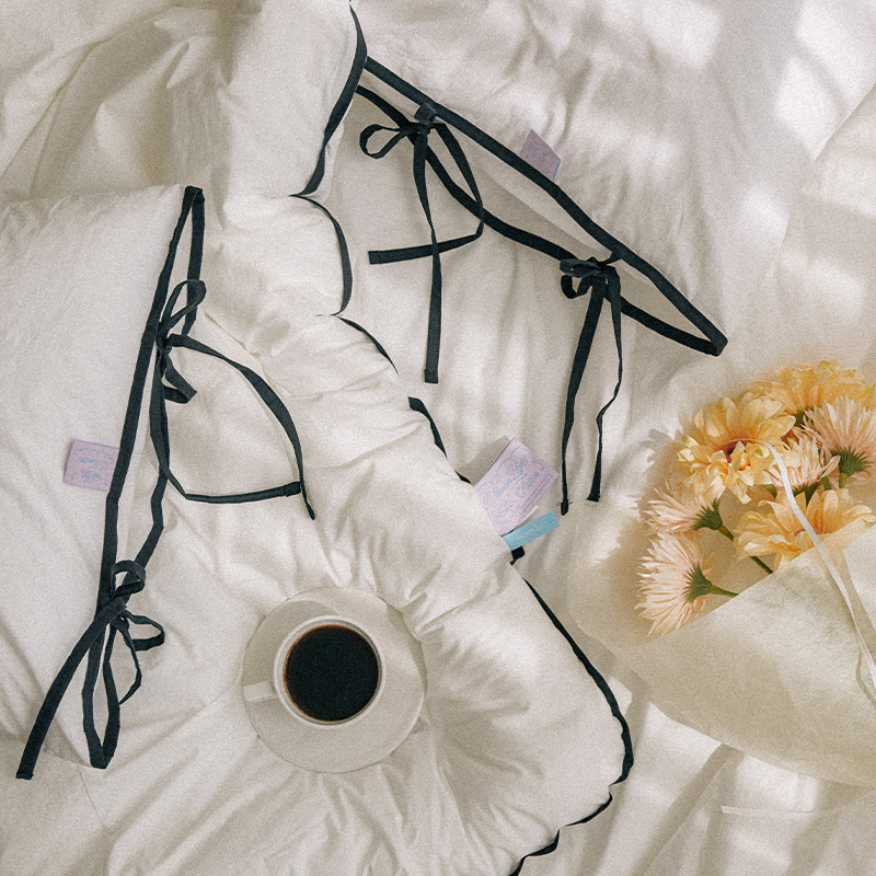 마틸라 고밀도순면 러브바인더 60수 리본 차렵 이불 베개세트 SS