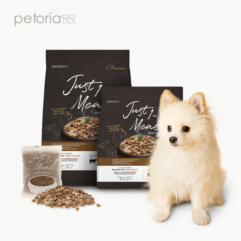 한끼뚝딱 클래식 황태와 소고기 강아지사료 3.4kg (1kg+2.4kg)