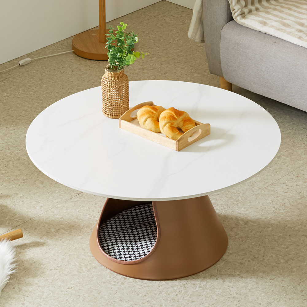 스코나 쿠다이 펫하우스 포세린 세라믹 원형 거실 소파 테이블 좌탁 강아지집 숨숨집