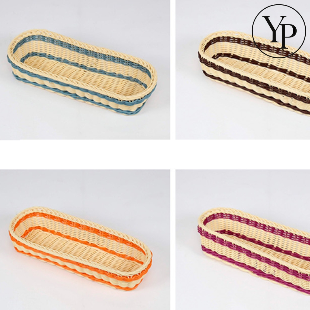 투톤 라탄 바구니 바스켓 직사각 수납 미니 정리 소쿠리