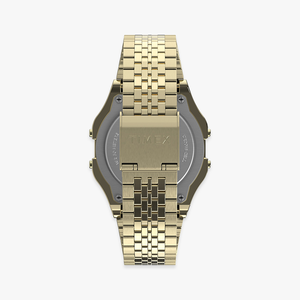 타이맥스 T80 스테인리스 스틸 남녀공용 디지털 전자시계 골드