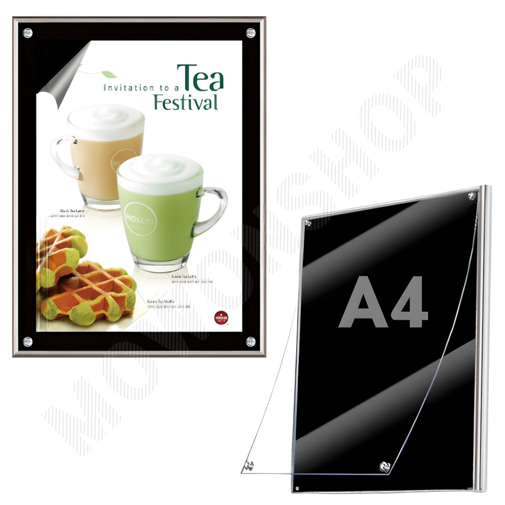 고급 아크릴 알루미늄 액자 가벼운 개폐형 프레임 a4사이즈액자