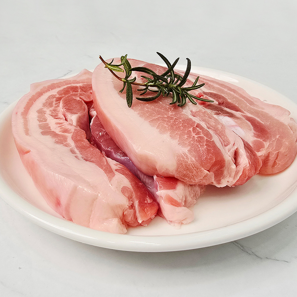 한돈 돼지 생삼겹살 / 생오겹살 500g 냉장 1등급 이상 부산 정육 맛집 캠핑 저녁 국내산 한돈 - 상세 이미지 2