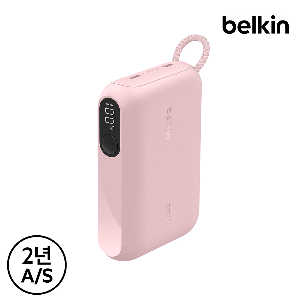 벨킨 20W 10000mAh 디스플레이 보조배터리 BPB027 C타입 케이블 기내반입 파워뱅크 아이폰17 16 호환