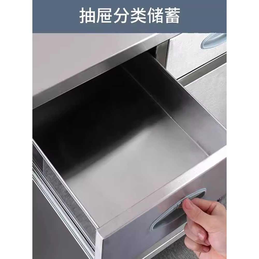 스테인리스 서랍장 수납장 받침 다기능 스틸 이동식 서랍1 도어2 - 상세 이미지 5