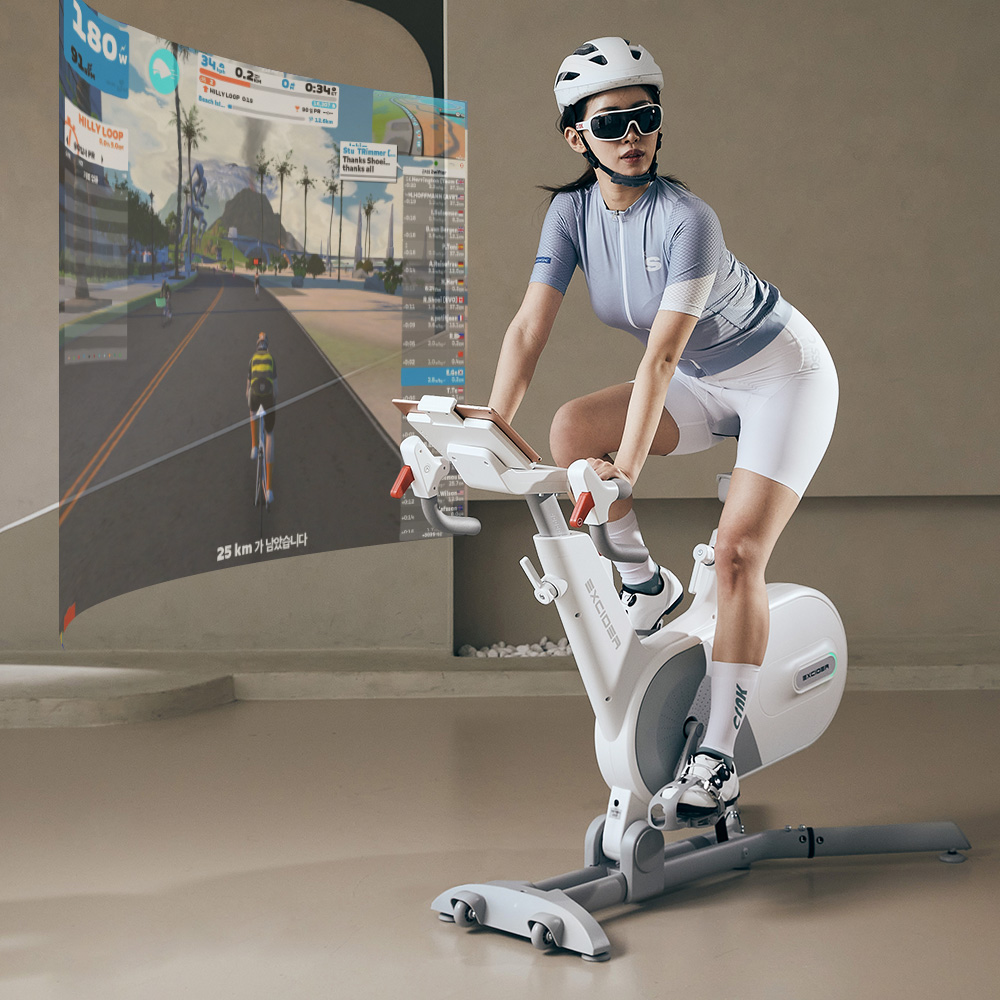 엑사이더 ERG 실내자전거 즈위프트 스피닝 사이클 스핀 홈트 헬스 바이크 프리휠 라이딩