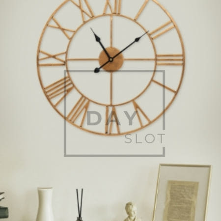[트렌디프레소협력사]데이슬롯 로마숫자 무소음 벽시계 50cm 골드 벽시계선물