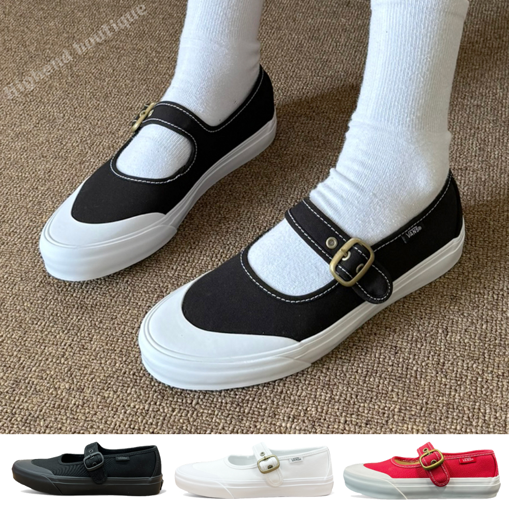 반스 메리제인 화이트 블랙 플랫슈즈 겨울 여성 단화