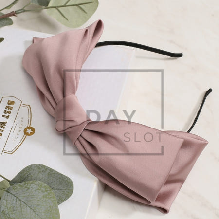 데이슬롯 새틴 왕 리본 헤어밴드 인디핑크 머리띠 예쁜머리띠 헤드밴드