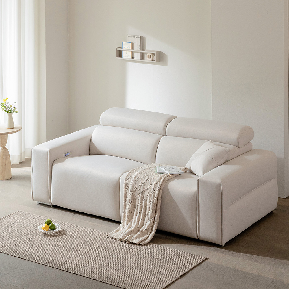 장인가구 조디 3인용 제로월 양방향 USB 전동 모션 리클라이너 패브릭 소파