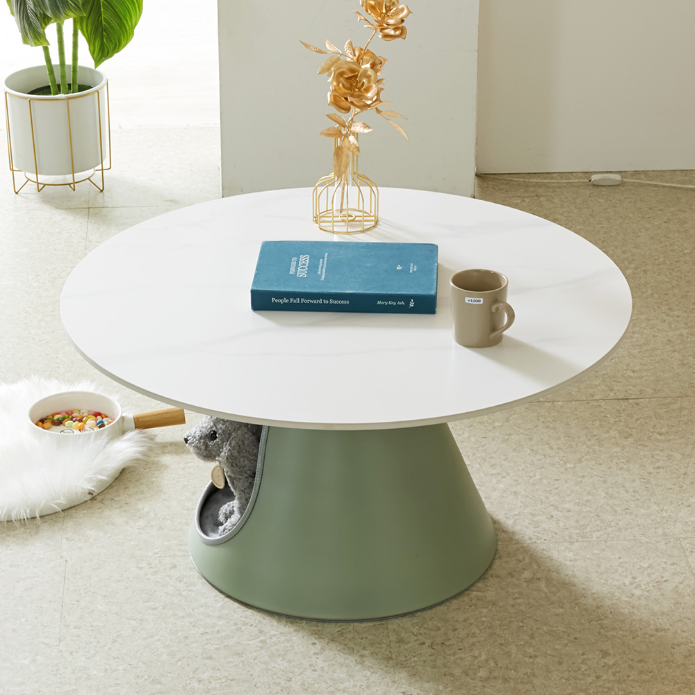 스코나 쿠다이 펫하우스 포세린 세라믹 원형 거실 소파 테이블 좌탁 강아지집 숨숨집