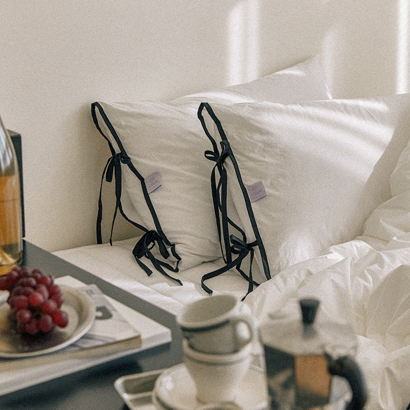 마틸라 고밀도순면 러브바인더 60수 리본 차렵 이불 베개세트 SS