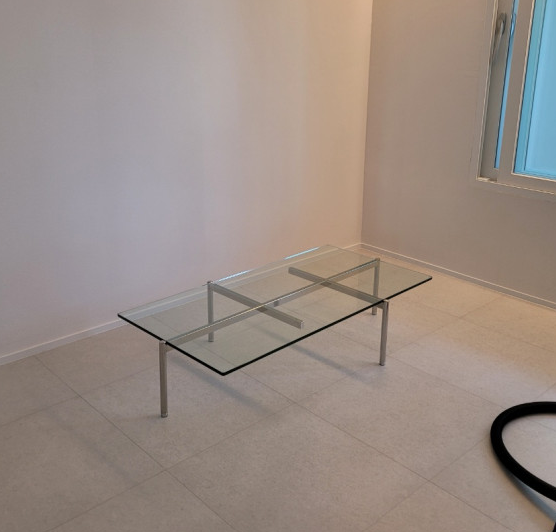 [투명강화유리] CH5 소파테이블 사각강화유리크롬테이블