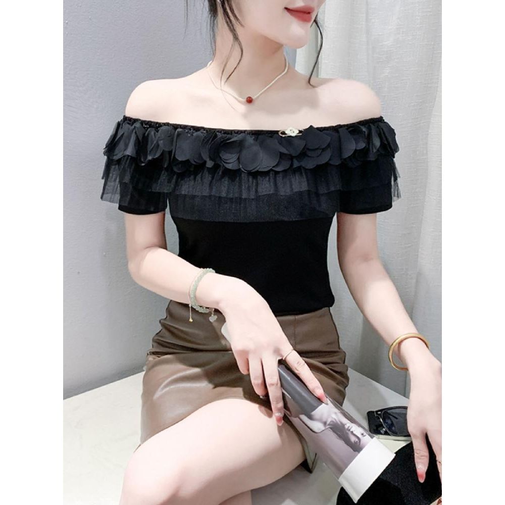여성 라틴댄스복 라인댄스 오프숄더 무대의상 상의 라인 댄스 댄스옷 줌바 스포츠 - 상품 이미지