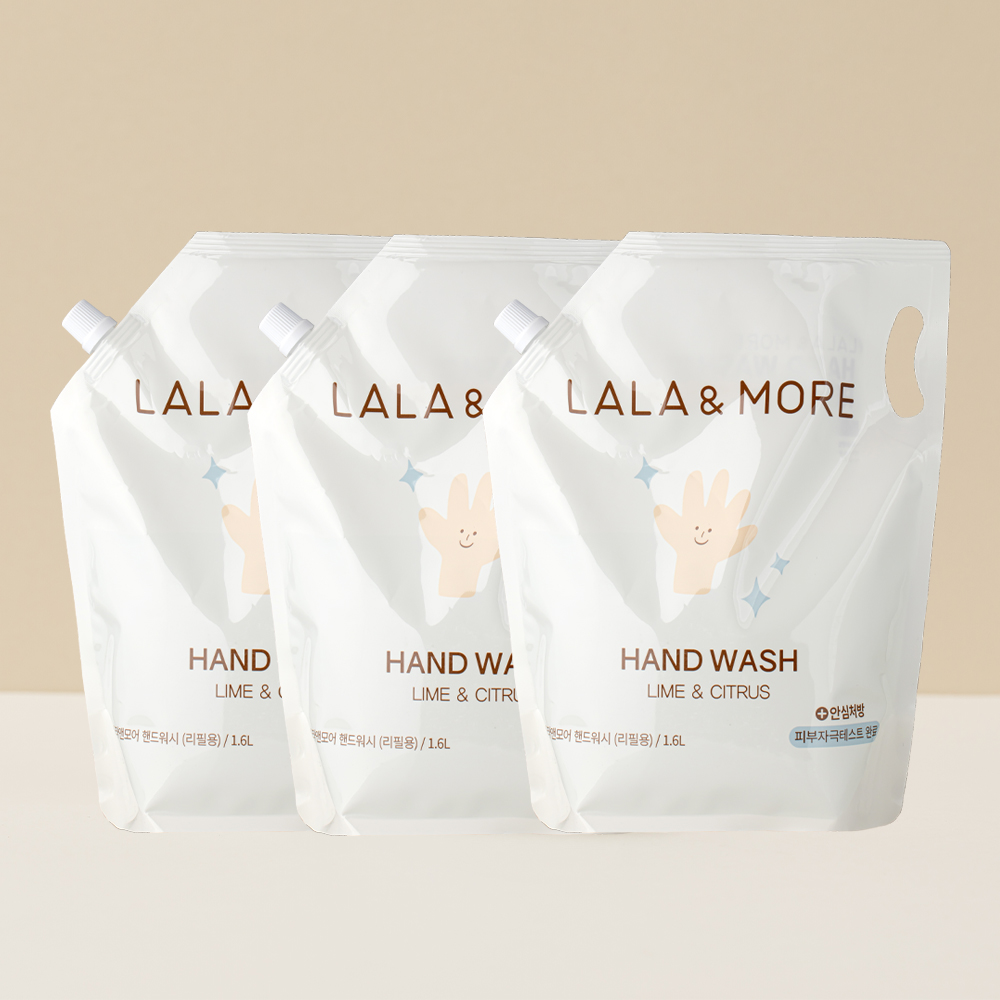 라라앤모어 아기 유아 어린이집 버블 핸드워시 대용량 거품형 손세정제 리필 1.6L 3개