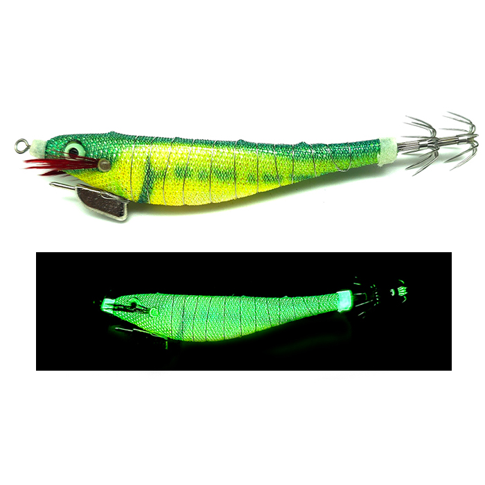백경조침 SG-523 미니 스퀴드 히어로 야광 UV 삼봉에기 12, 9.6cm - 메인 이미지