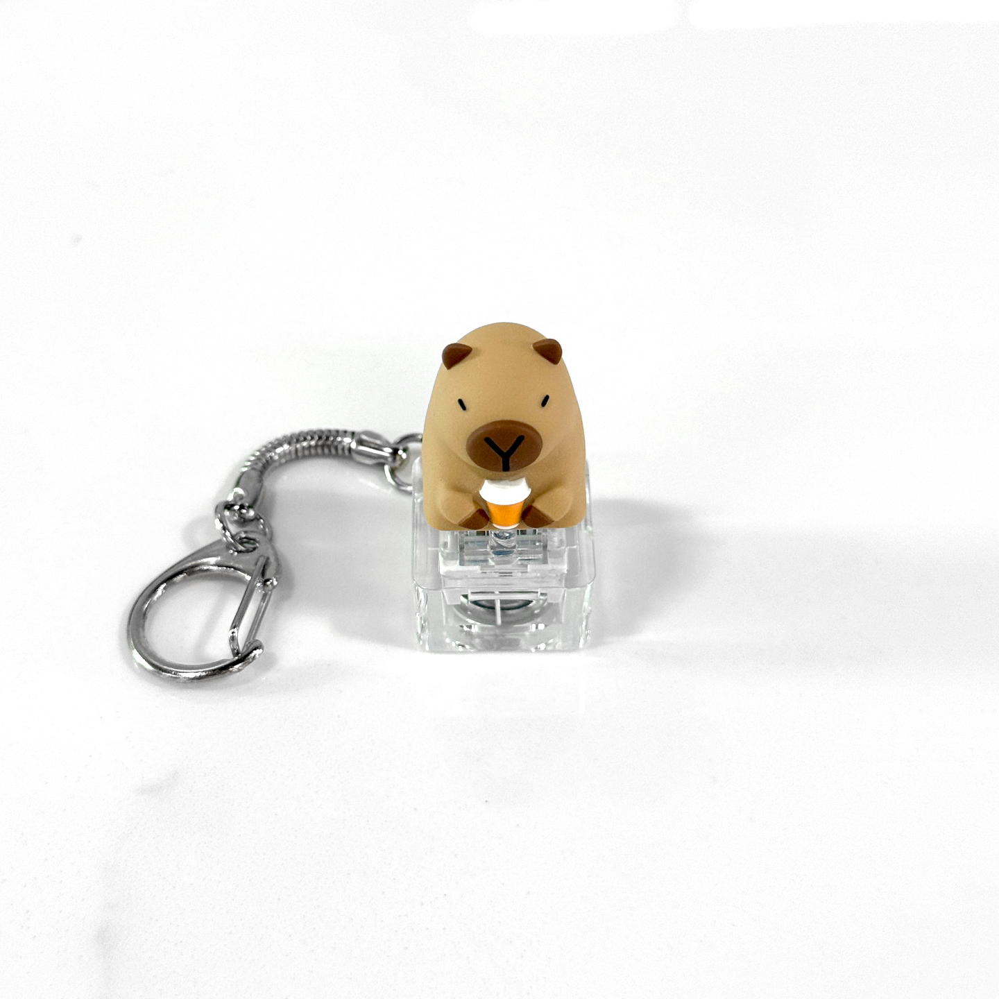포인트키캡 키링 LED 딸깍이 아티산 귀여운 동물 열쇠고리 차키 가방 카피바라 커피바라 - 상세 이미지 5