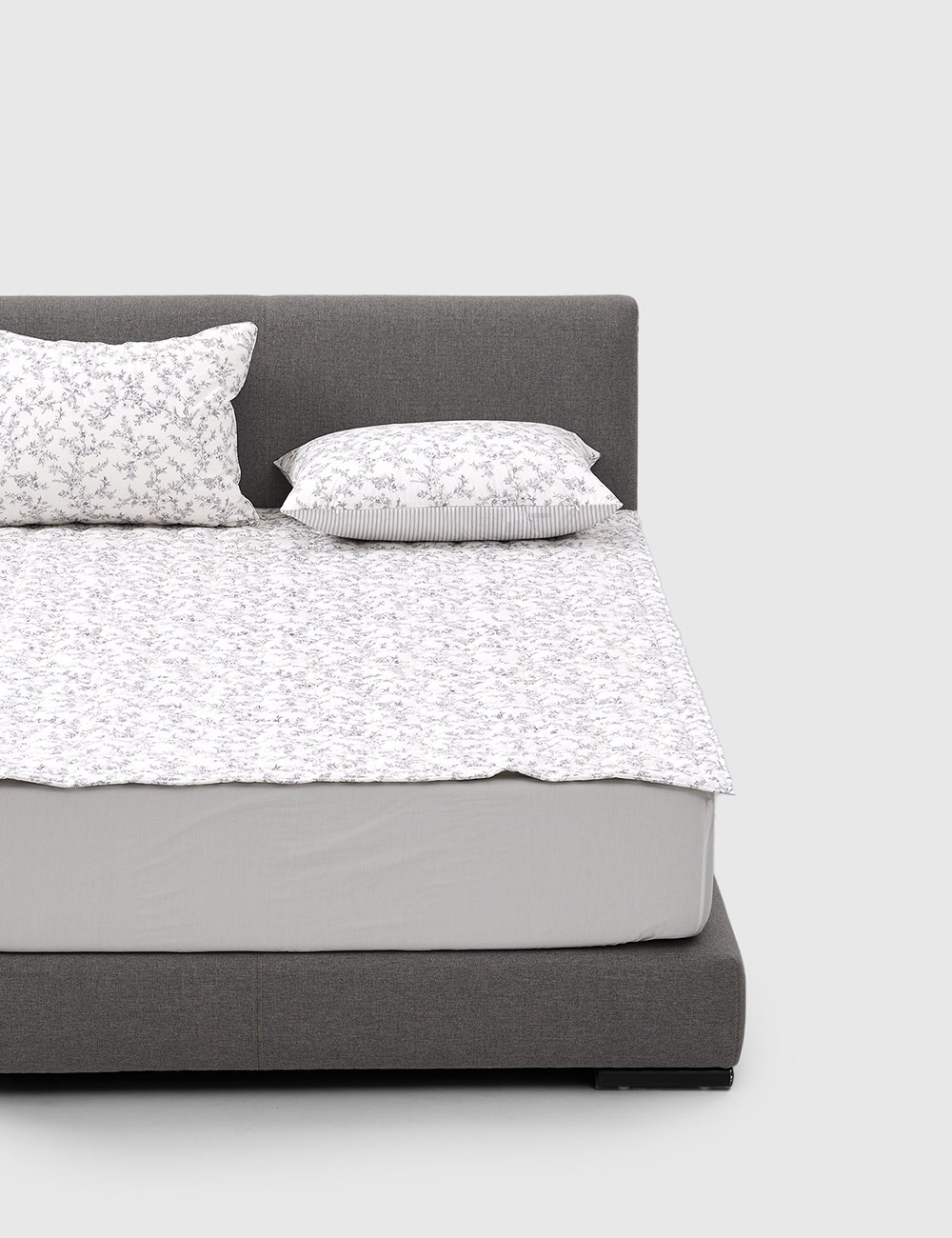 레노마홈 라뜰리 양모 침대 패드 이지 밴드 플라워 패턴 스트라이프 80수 고밀도원단