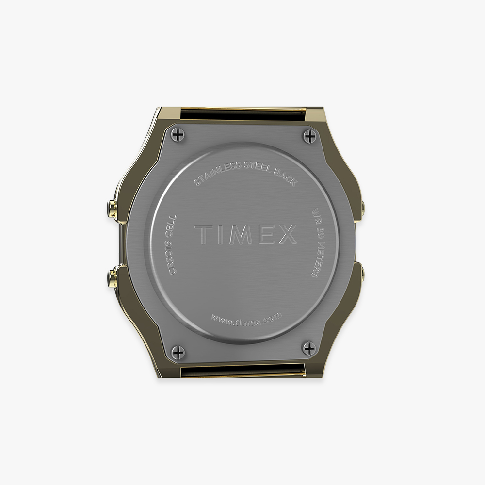 타이맥스 T80 스테인리스 스틸 남녀공용 디지털 전자시계 골드