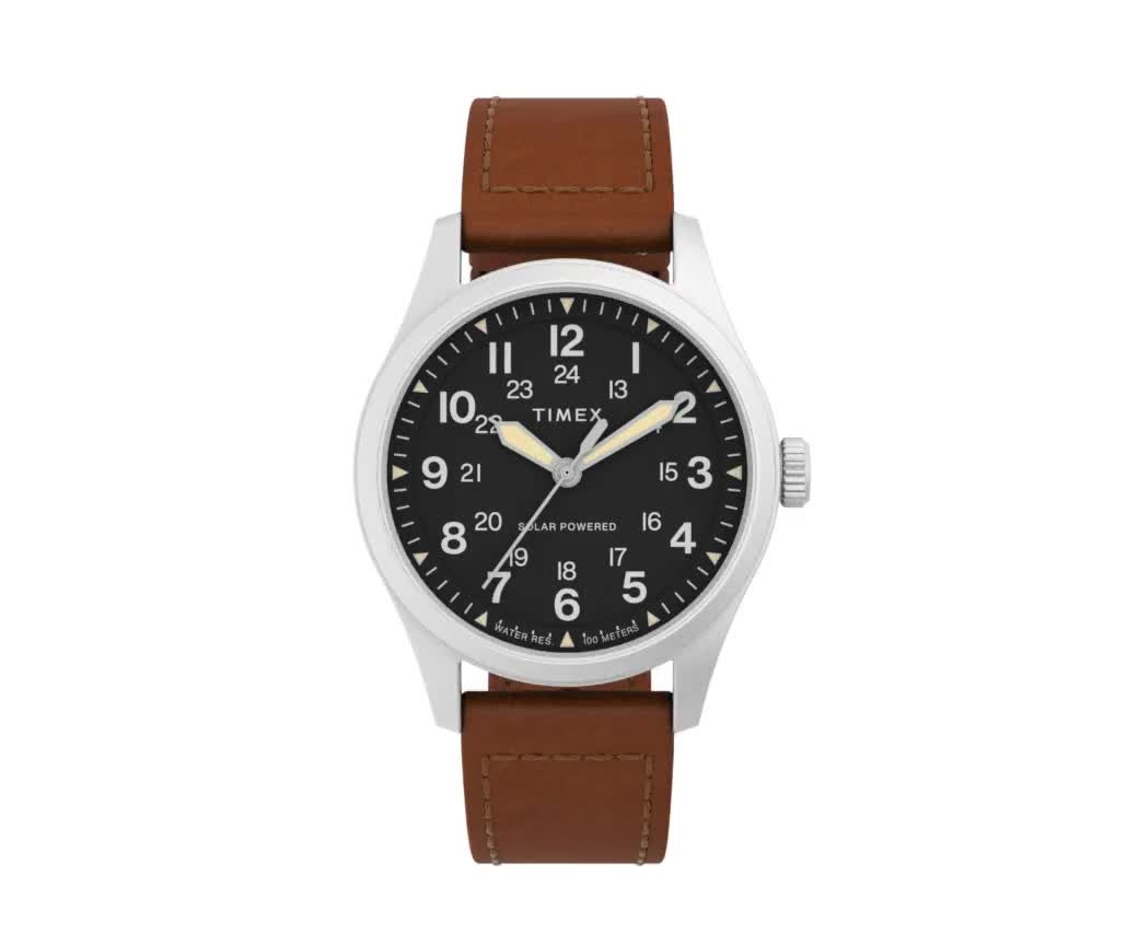 타이맥스 익스페디션 필드워치 태양광 충전 가죽시계 36mm TW2V00200