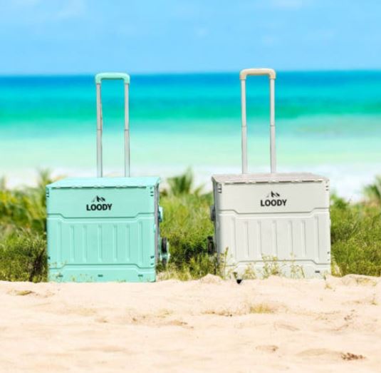 루디 카트 폴딩 웨건 쇼핑 8바퀴 계단 손수레 장바구니 접이식 캠핑박스 50L