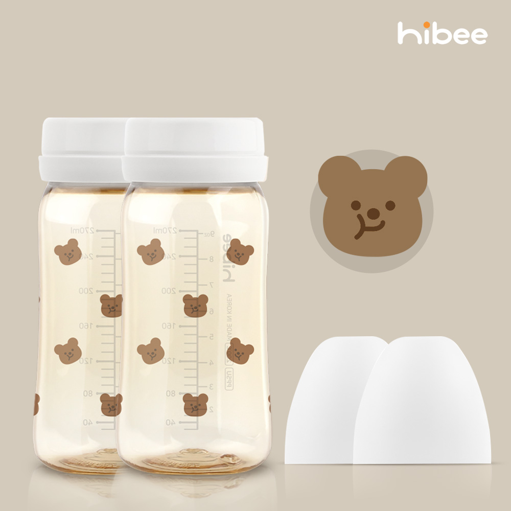 하이비 PPSU 에잇벤트 배앓이방지 젖병 270ml 노꼭지 트윈팩 봄에디션 볼빵곰 - 상세 이미지 2