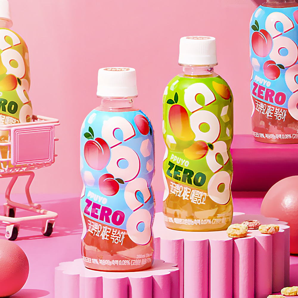 팔도 코코뿌요 제로 복숭아 애플망고맛 280ml x 12개 - 상품 이미지