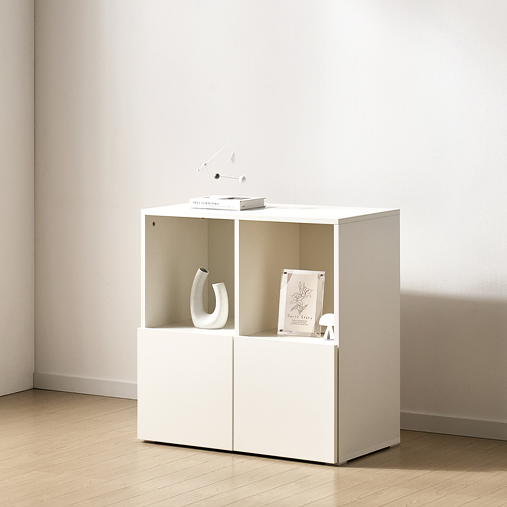 [기본형] 조아 수납장 (높은/1단 오픈형 800) 화이트 모듈 다용도 거실 베란다