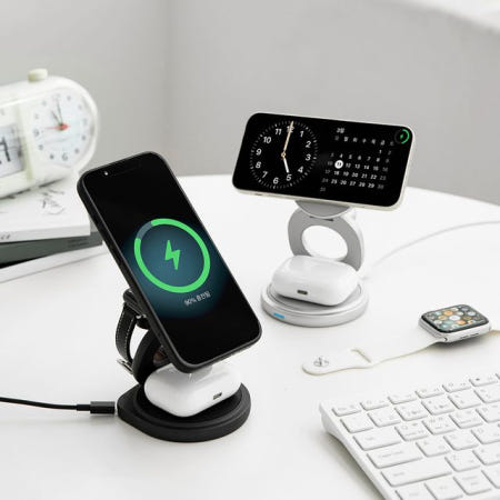 라이프썸 3in1 회전 접이식 고속 무선충전기 (LFS-HA60) 2종 택1