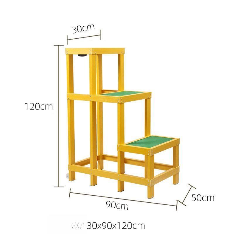 작업용 안전발판 절연사다리 전기 공사 고무 발판 작업대 3단 90x90x50cm - 상세 이미지 4