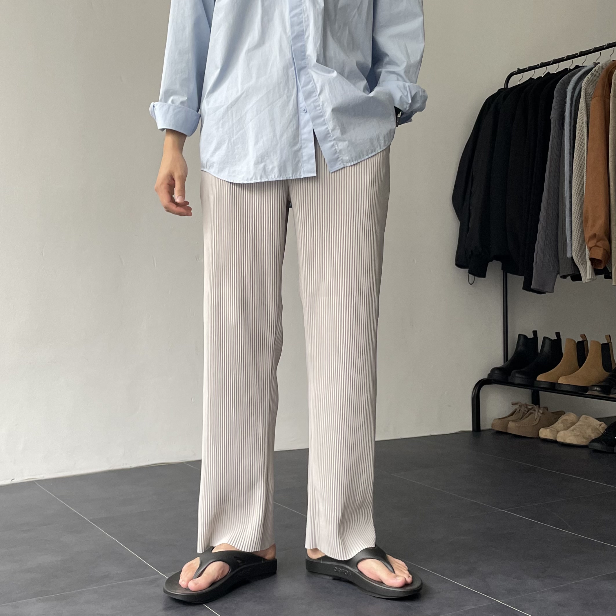 남자플리츠팬츠 남자와이드팬츠 남성냉장고바지 - 상세 이미지 2