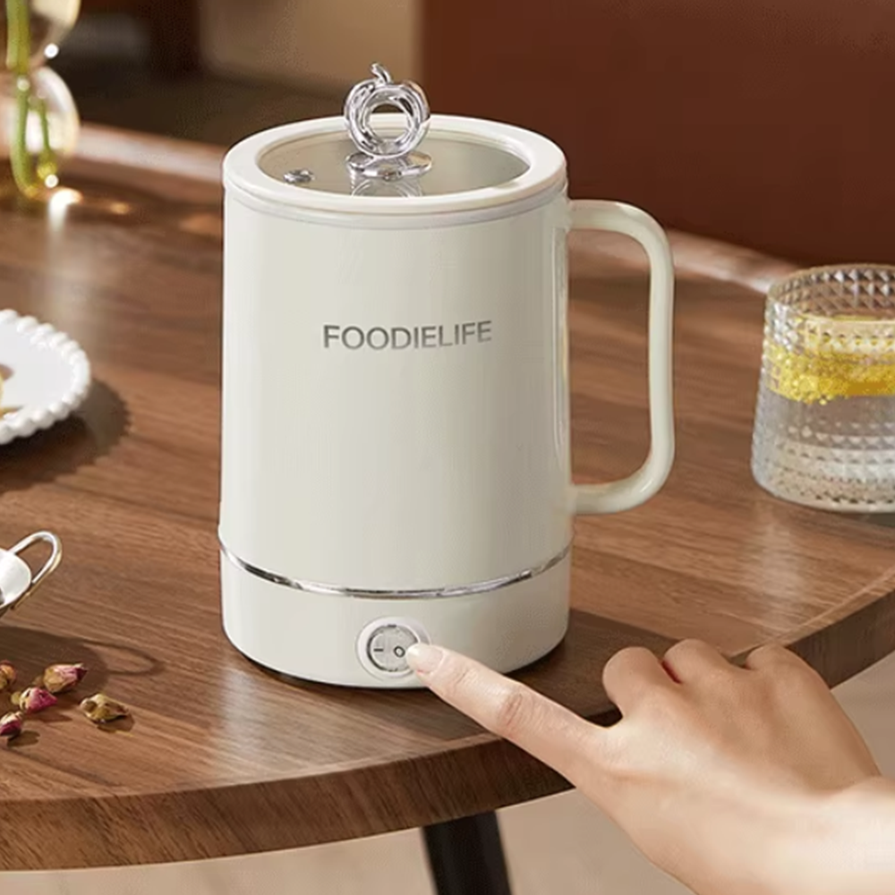 전기포트 가정용 물 끓이는 스텐 차포트 0.8L 도자기 유약-스마트형