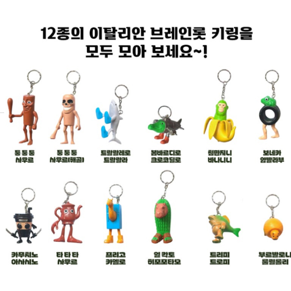 이탈리안 브레인롯 키링 피규어 키홀더 열쇠고리 랜덤 뽑기 선물 이미지 6