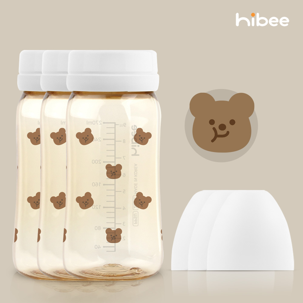 하이비 PPSU 에잇벤트 배앓이방지 젖병 270ml 노꼭지 트리플팩 봄에디션 볼빵곰 - 상세 이미지 2
