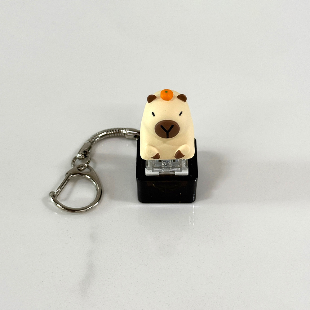 포인트키캡 키링 LED 딸깍이 아티산 귀여운 동물 열쇠고리 차키 가방 카피바라 감귤바라 이미지 7