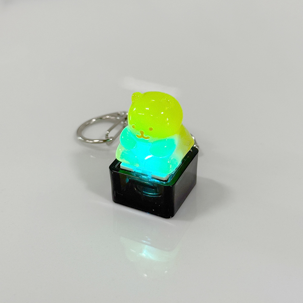 포인트키캡 키링 LED 딸깍이 아티산 귀여운 동물 열쇠고리 차키 가방 젤리곰 레몬곰 이미지 8