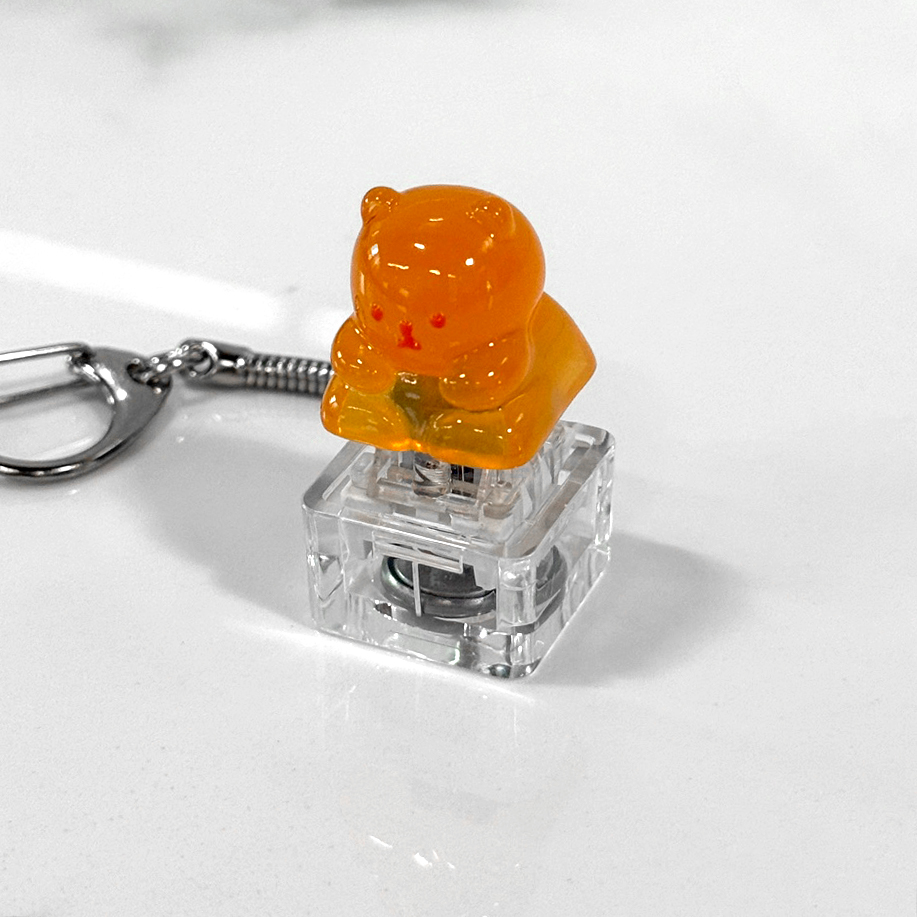 포인트키캡 키링 LED 딸깍이 아티산 귀여운 동물 열쇠고리 차키 가방 젤리곰 오렌지곰 이미지 7