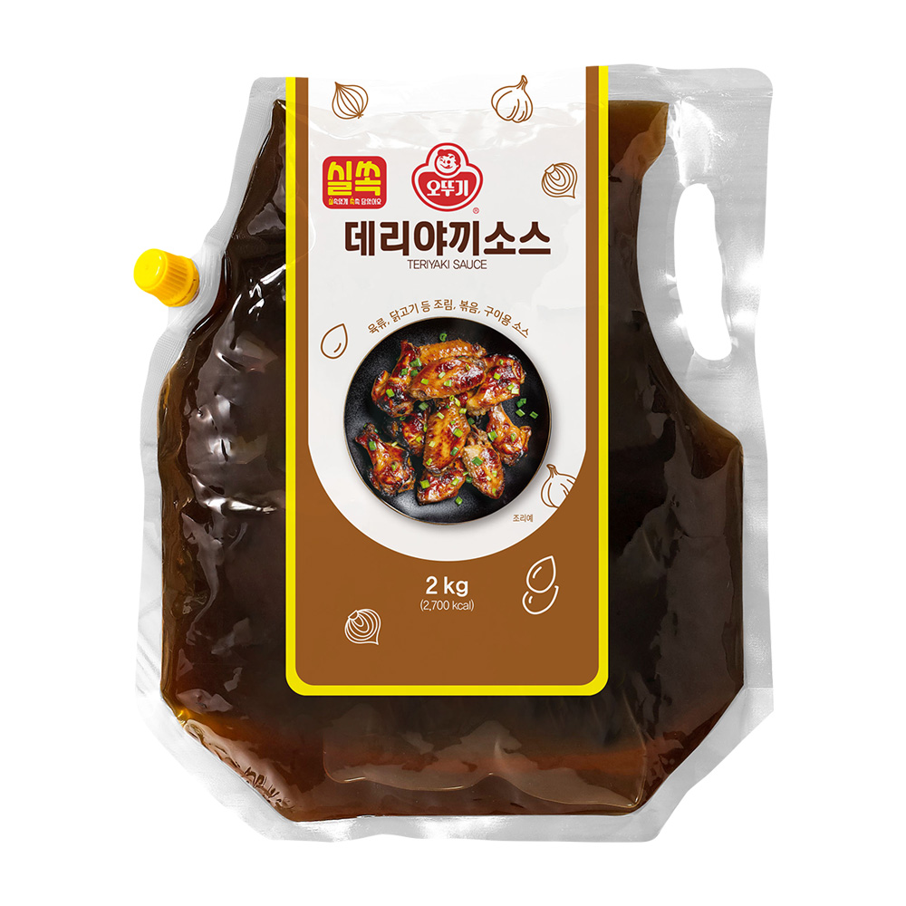 오뚜기 실쏙 데리야끼소스 스파우트팩 2kg 대용량 업소용