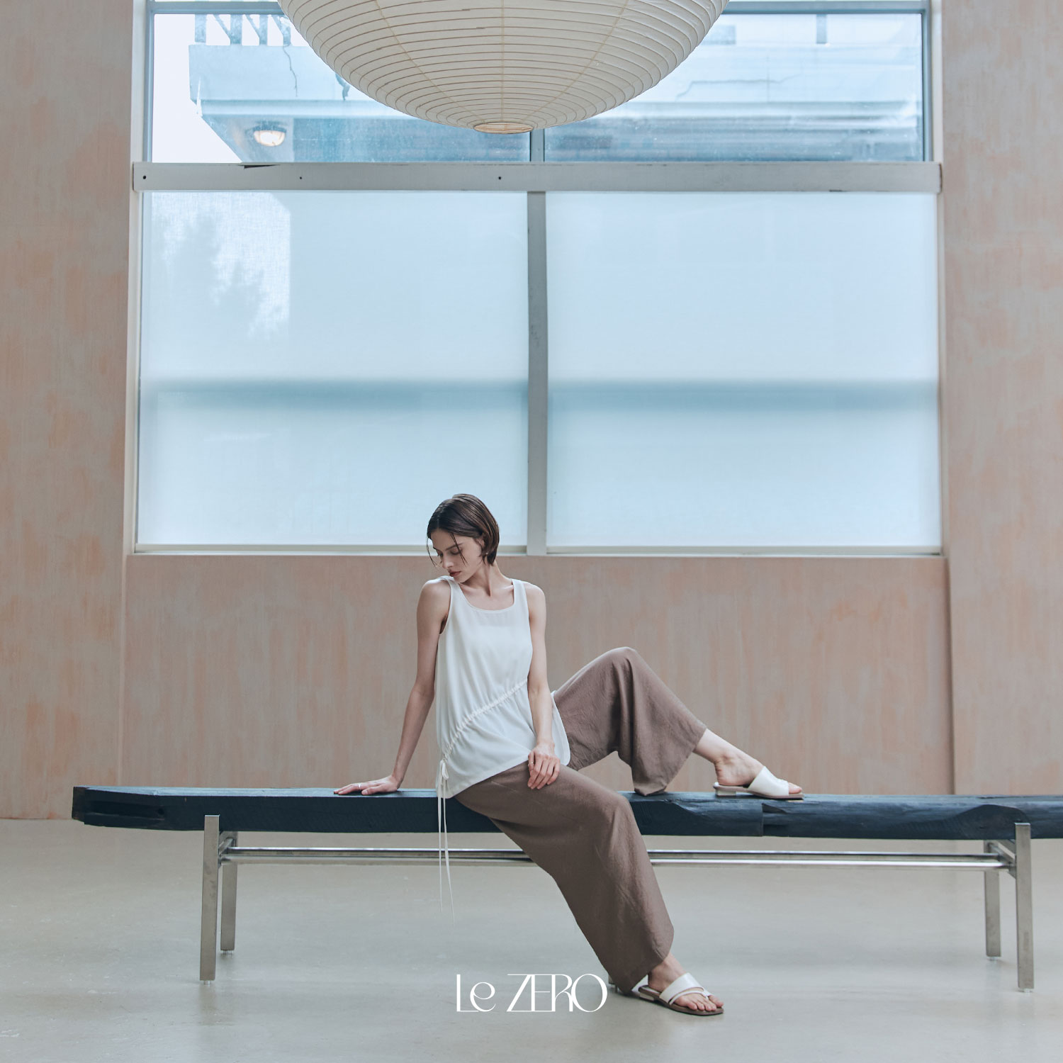 [제로스트릿] 르제로 플로웨어 와이드 팬츠 LeZERO FLOW WEAR WIDE PANTS / COOL BROWN - 상세 이미지 3