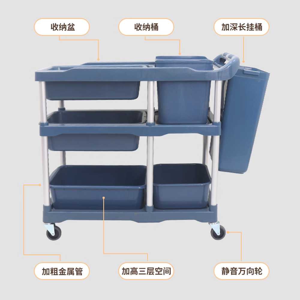 업소용 퇴식 카트 식당 뷔페 잔반 처리 트롤리 왜건 싱글 손잡이 - 상세 이미지 4