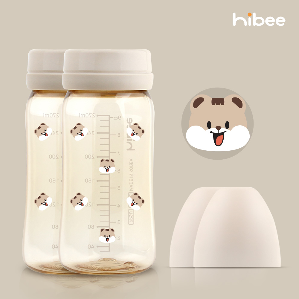 하이비 PPSU 에잇벤트 배앓이방지 젖병 270ml 노꼭지 트윈팩 다람이 - 상품 이미지