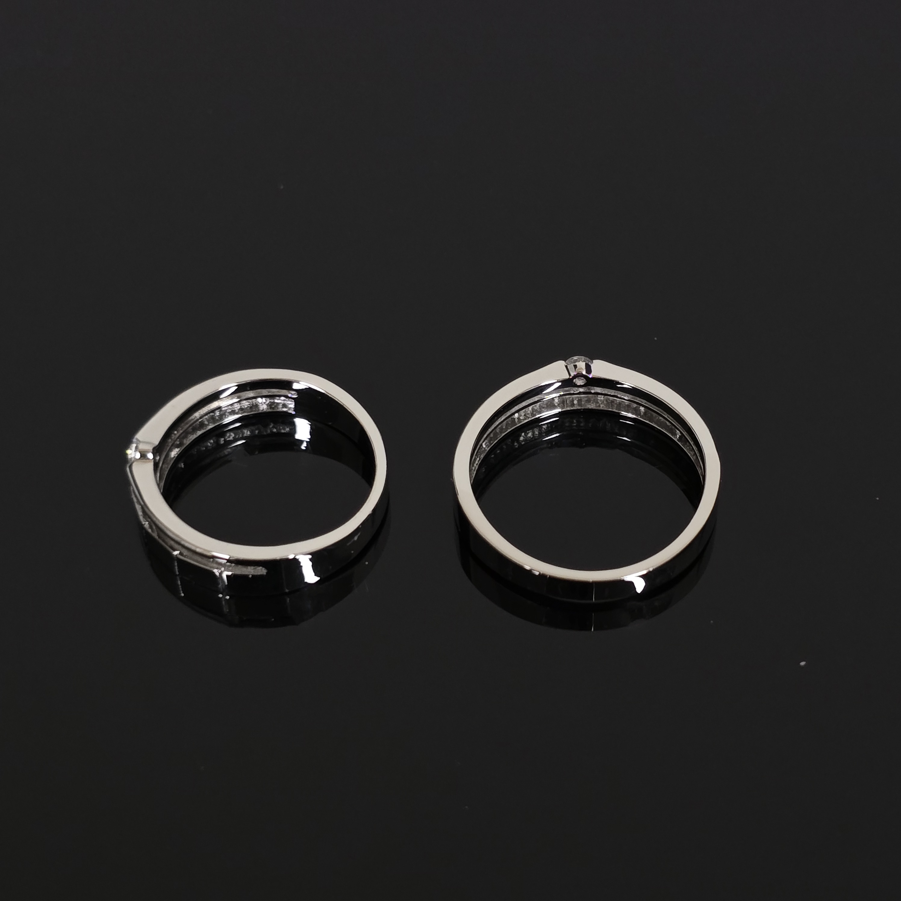 실버925 커플링 두줄 사각 커플반지 [Frame by Frame]