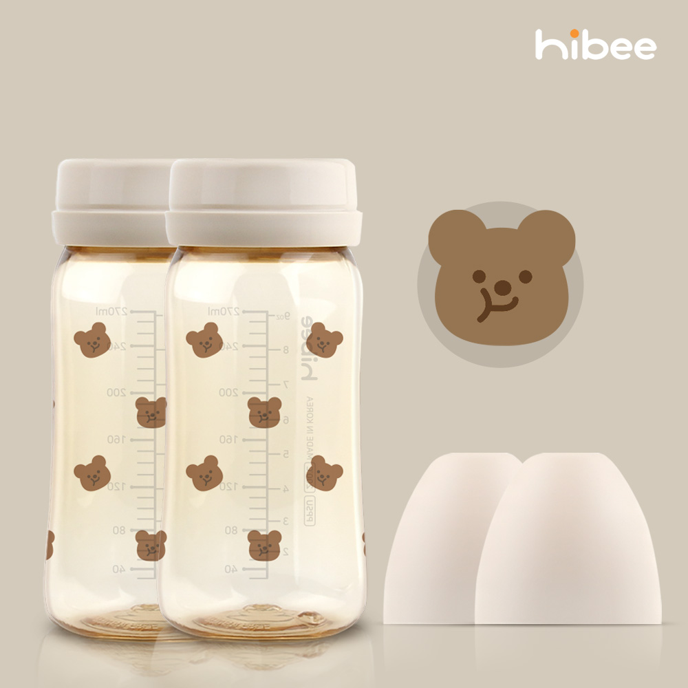 하이비 PPSU 에잇벤트 배앓이방지 젖병 270ml 노꼭지 트윈팩 봄에디션 볼빵곰 - 상품 이미지