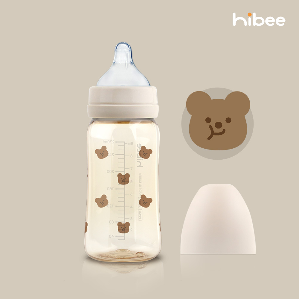 하이비 PPSU 에잇벤트 배앓이방지 젖병 270ml 봄에디션 볼빵곰 - 상품 이미지